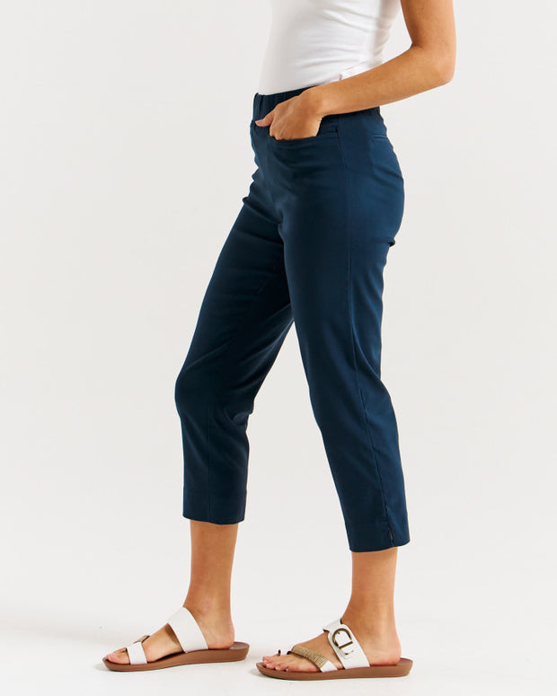 Betty Basics Crop Bengaline Pant - Navy