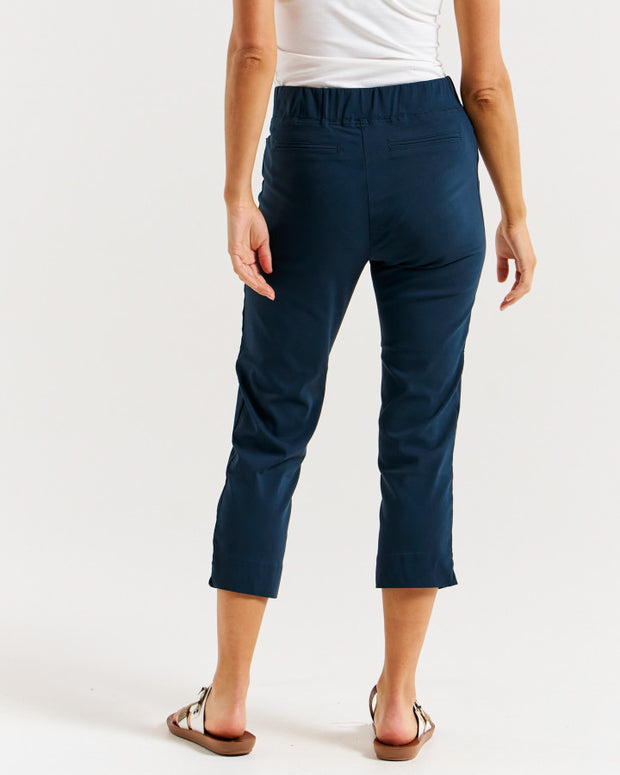 Betty Basics Crop Bengaline Pant - Navy