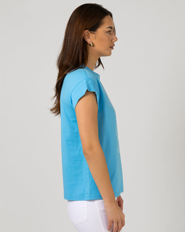 Stella + Gemma Ace Tee - Baby Blue Wild Child