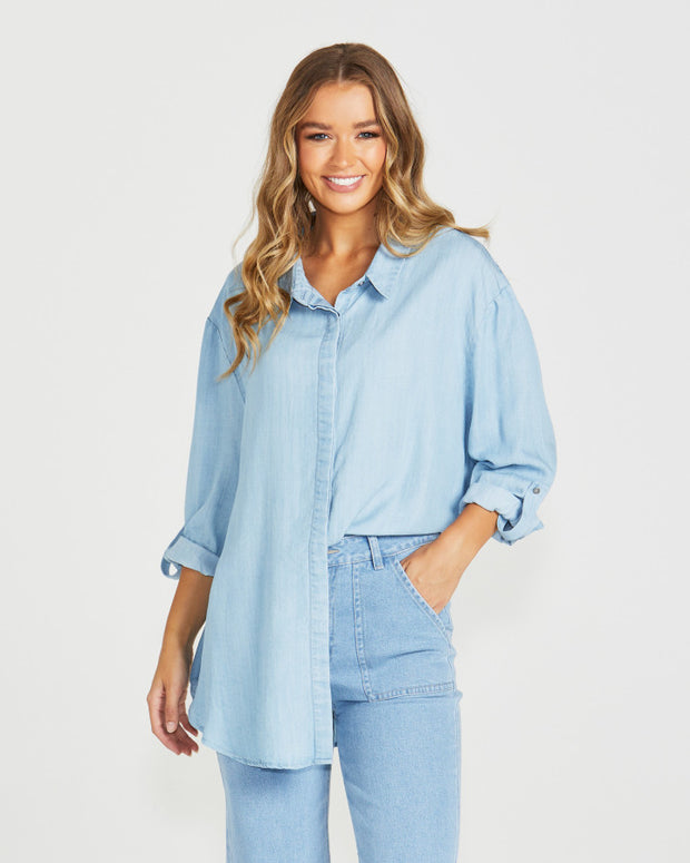 Sass Davie Oversized Shirt - Chambray