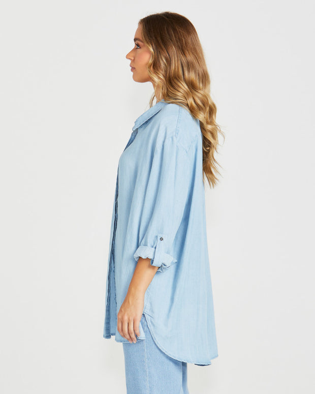 Sass Davie Oversized Shirt - Chambray