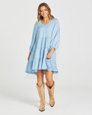 Sass Davie Tiered Dress - Chambray