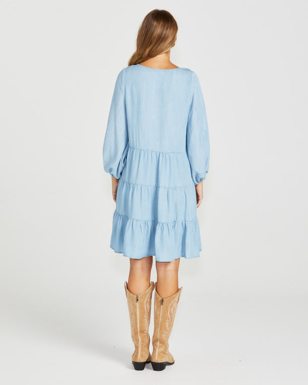 Sass Davie Tiered Dress - Chambray