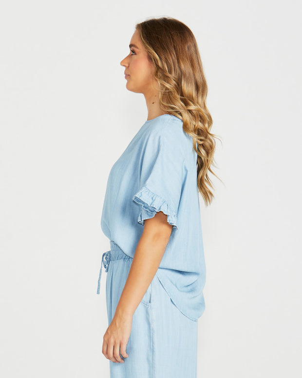 Sass Reversible Davie Top - Chambray