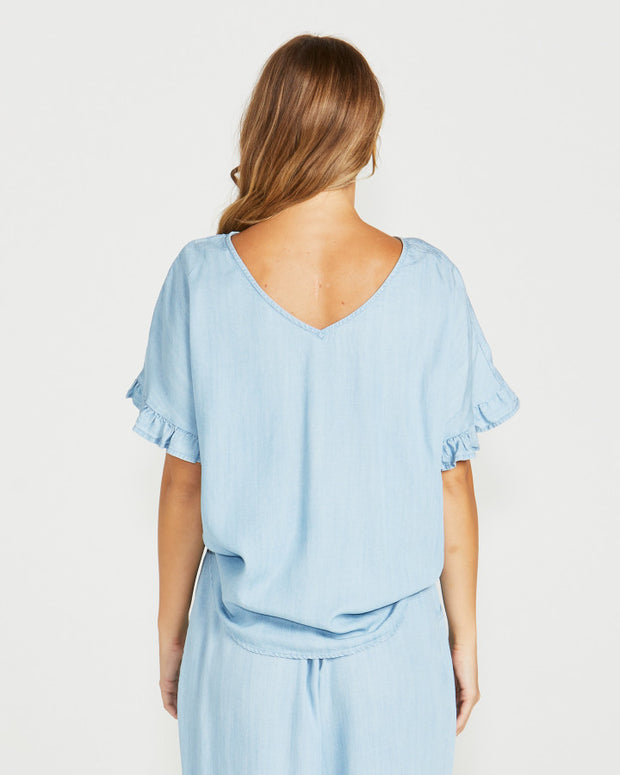 Sass Reversible Davie Top - Chambray