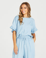 Sass Reversible Davie Top - Chambray