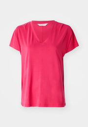 MSCH Fenya Modal V-Neck Tee - Rose Red