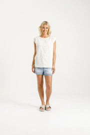 Home-lee Daisy Top - Cream Daisies