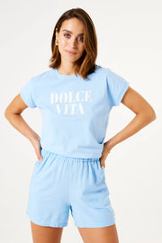 Garcia Dolce Vita T-Shirt - Blue Wave