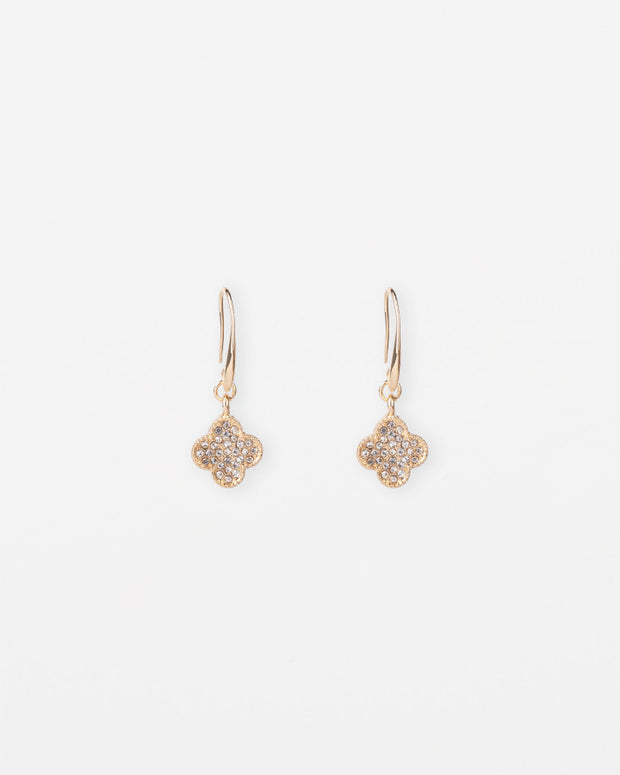 Stella + Gemma Crystal Flower Drop Earrings - Gold & Silver Gold