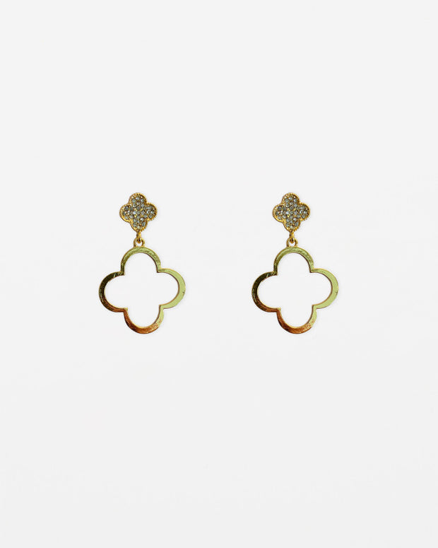 Stella + Gemma Crystal Large Flower Drop - Gold Gold Crystal Large Flower Drop