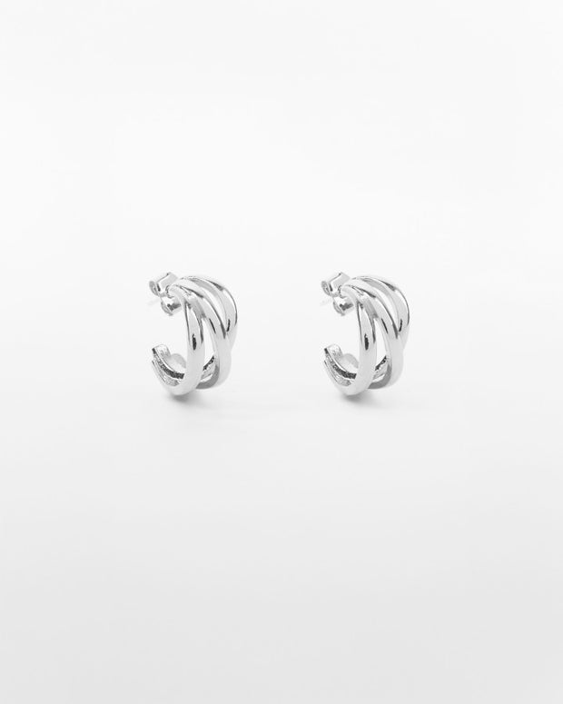 Stella + Gemma 3 Ring Hoop Earrings - Gold & Silver Silver