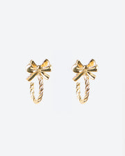 Stella + Gemma Earrings Half Hoop With Bow - Gold & Silver Gold