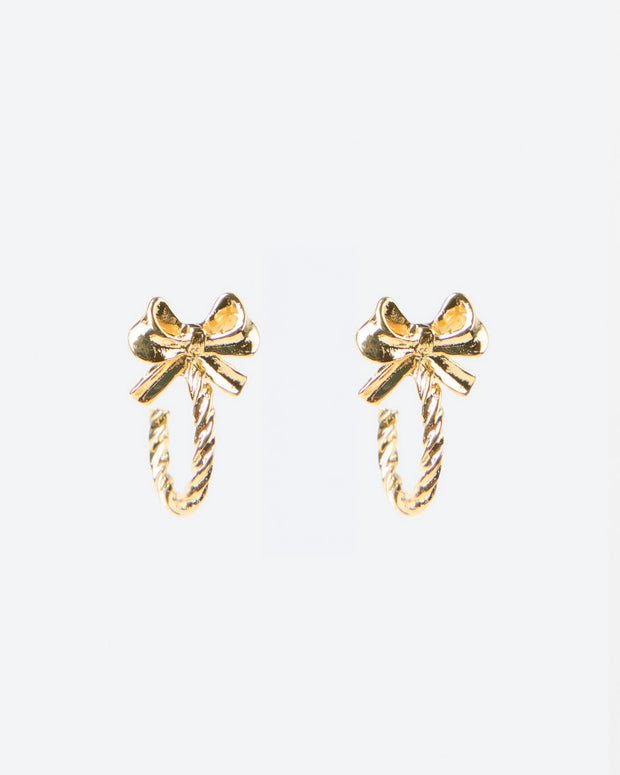 Stella + Gemma Earrings Half Hoop With Bow - Gold & Silver Gold