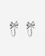 Stella + Gemma Earrings Half Hoop With Bow - Gold & Silver Silver