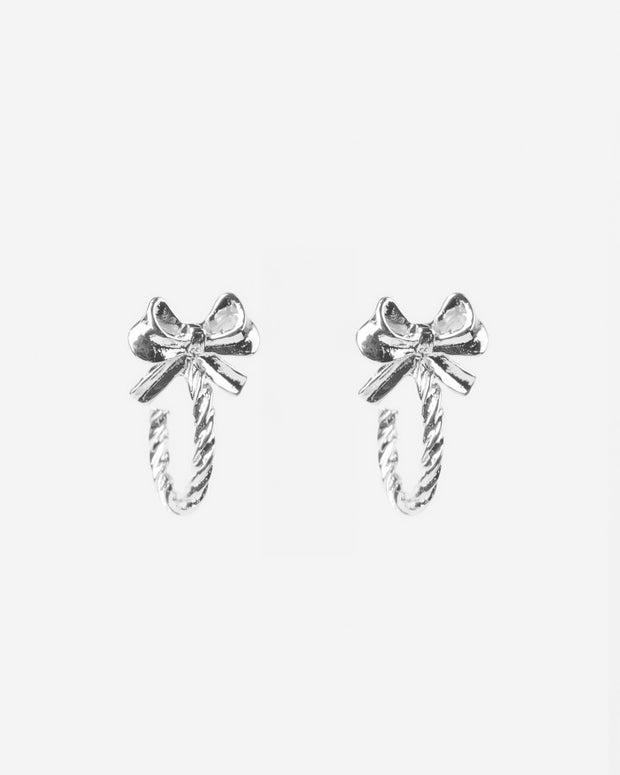 Stella + Gemma Earrings Half Hoop With Bow - Gold & Silver Silver