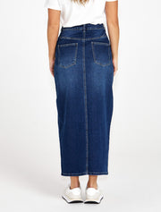 Sass Emerald Denim Maxi Skirt - 78 Wash