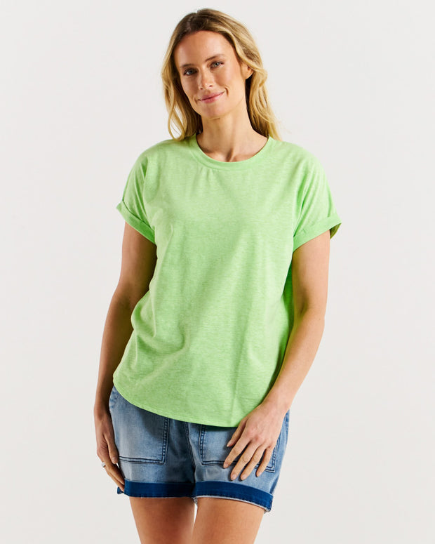 Betty Basics Hailey Short Sleeve Tee - Bright Green