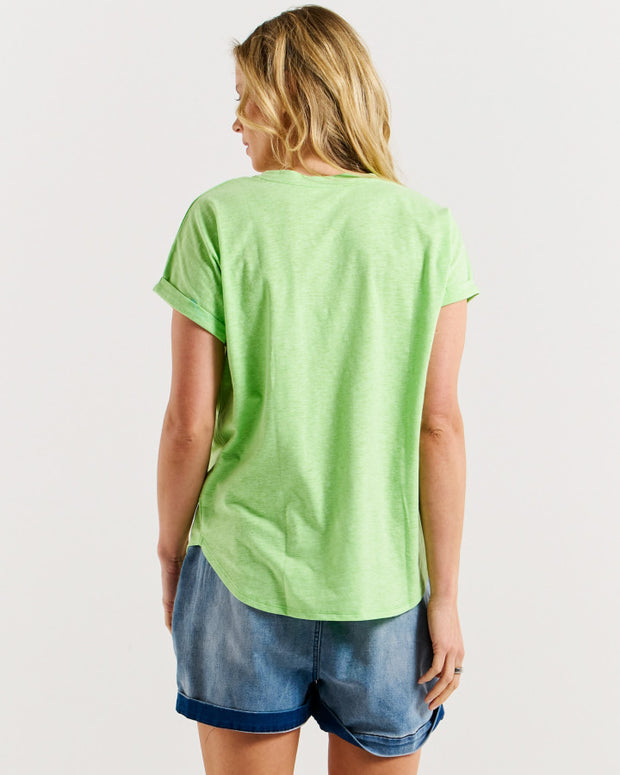 Betty Basics Hailey Short Sleeve Tee - Bright Green