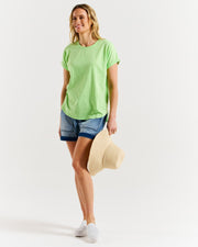 Betty Basics Hailey Short Sleeve Tee - Bright Green