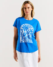 Betty Basics Hailey Short Sleeve Tee - St. Barts Palms Print