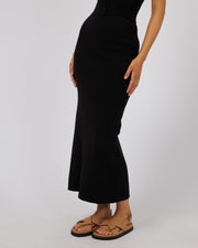 All About Eve Henley Knit Skirt - Black