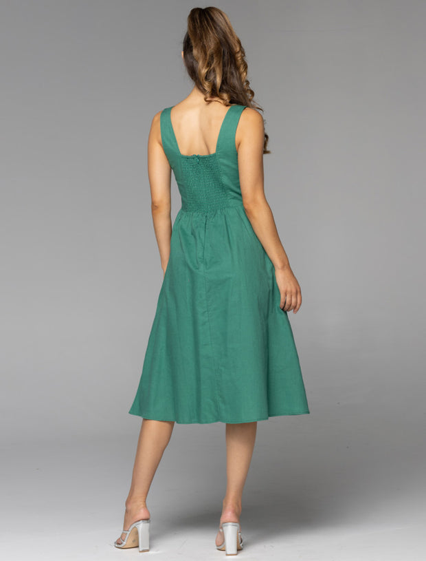 Fate + Becker Higher Ground Corset Dress - Jade Green