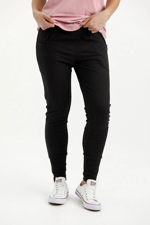 Home-lee Apartment Pants - Black With Lilac X