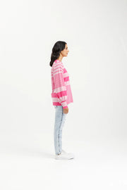 Home-lee Laylah Top - Irregular Pink Stripe
