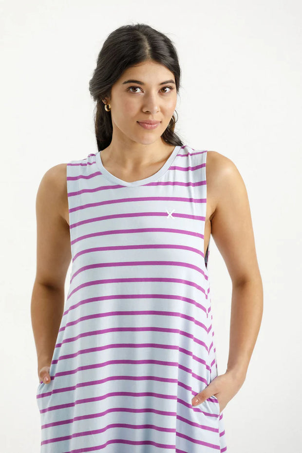 Home-lee Bella Dress - Orchid Stripes