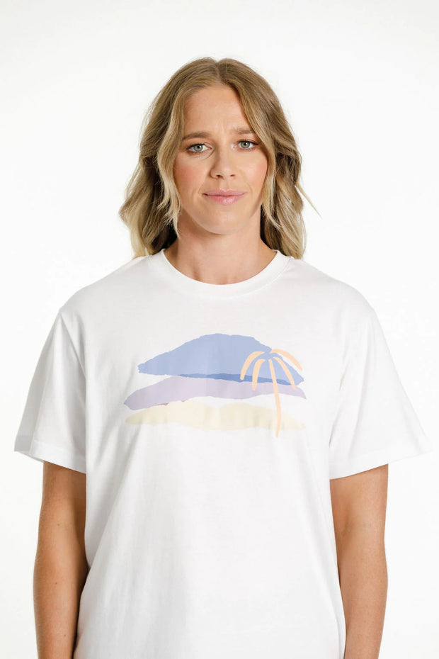 Home-lee Chris Tee - White With Summer Print