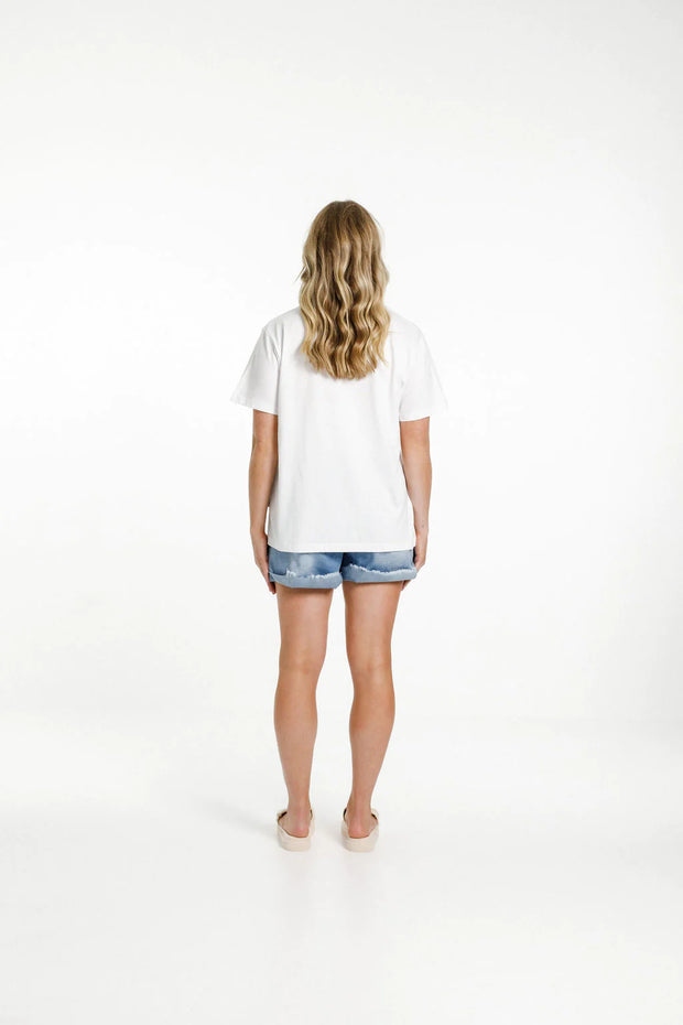 Home-lee Chris Tee - White With Summer Print