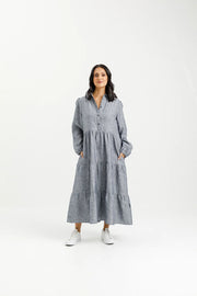 Home-lee Long Sleeve Khloe Dress - Grey