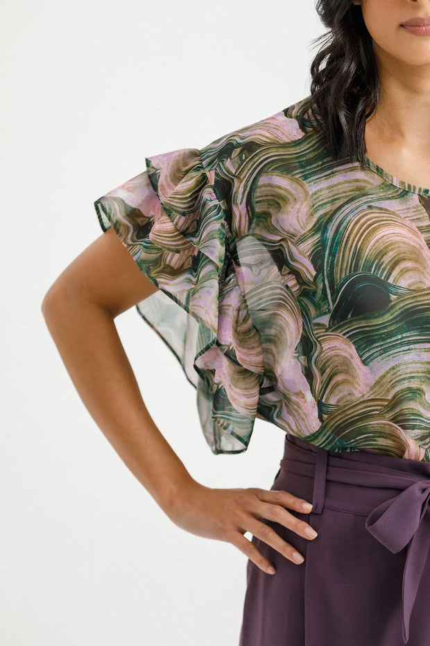 Home-Lee X Label Evelyn Blouse - Bloom Swirl