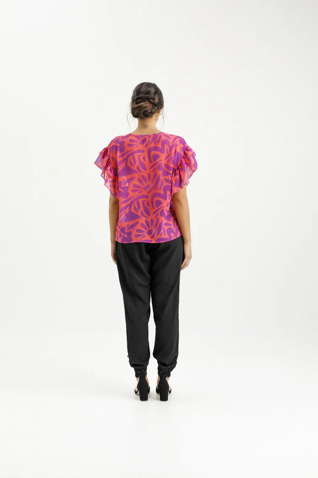 Home-lee X Label Evelyn Blouse - Sunset Floral