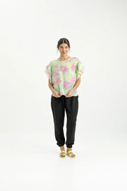 Home-lee X Label Evelyn Blouse - Lime Daises