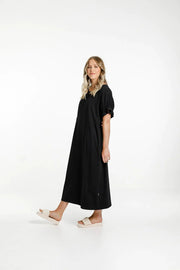 Home-lee Nevaeh Midi Dress - Black