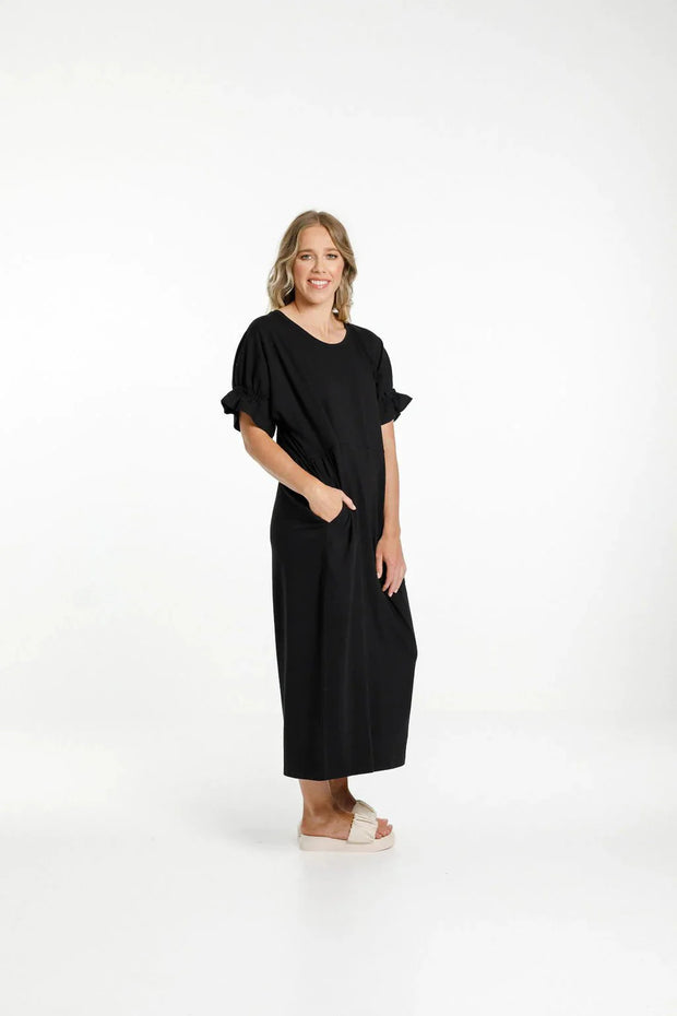 Home-lee Nevaeh Midi Dress - Black