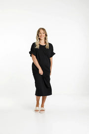 Home-lee Nevaeh Midi Dress - Black