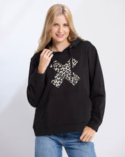 Stella + Gemma Hoodie - Black Leopard Cross