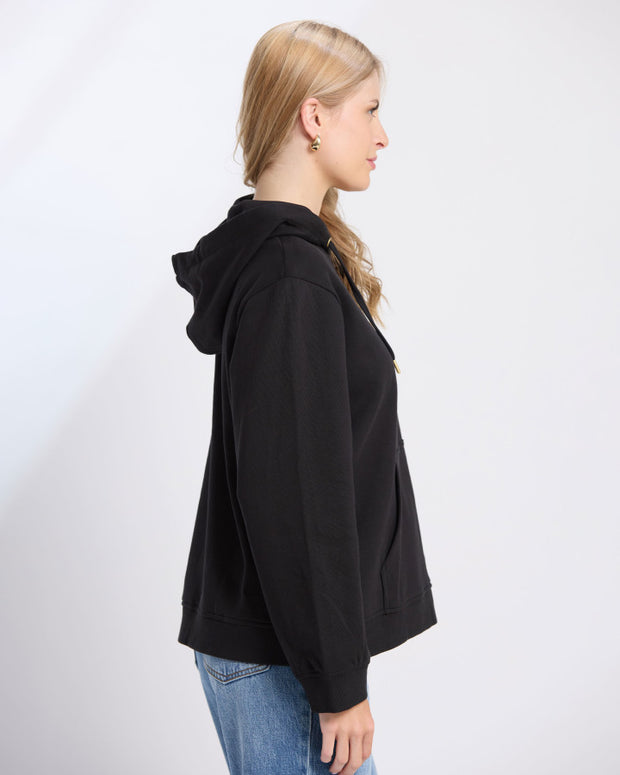Stella + Gemma Hoodie - Black Leopard Cross