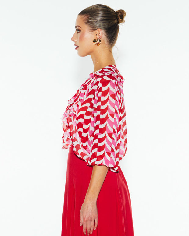 Fate + Becker Just Love Frill Blouse - Geo Link