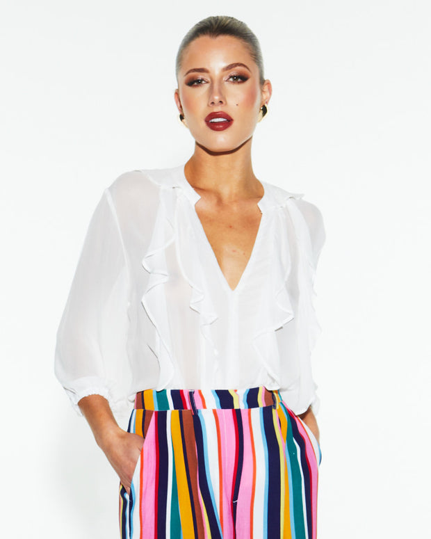 Fate + Becker Just Love Frill Blouse - Ivory