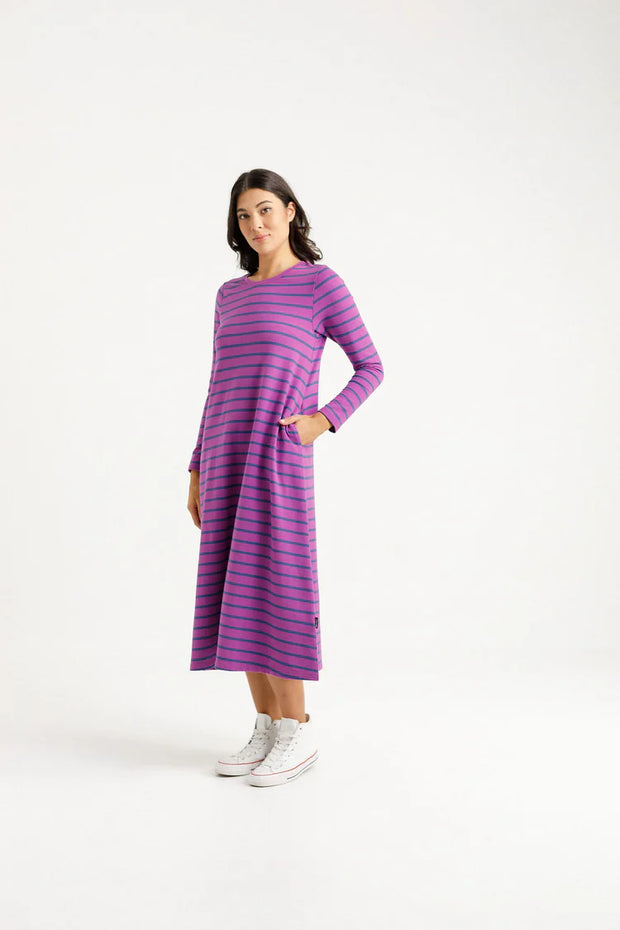 Home-lee Kinsley Midi Dress - Hyacinth Stripe