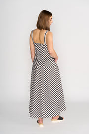 Knewe Gala Dress - Black/Ecru Stripe