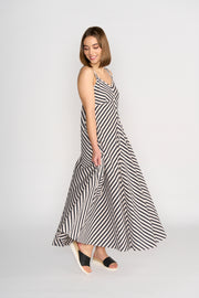 Knewe Gala Dress - Black/Ecru Stripe