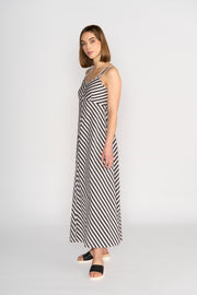 Knewe Gala Dress - Black/Ecru Stripe
