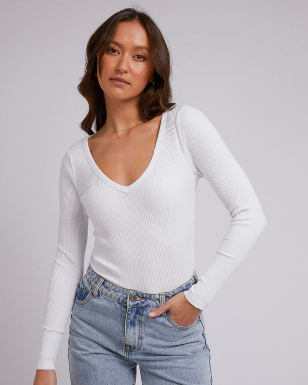 Silent Theory Lily Long Sleeve Tee - White