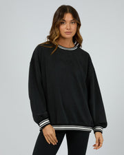 All About Eve Luxe Active College Crew Sweater - Black