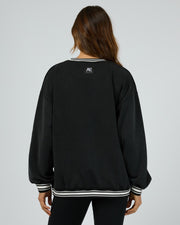 All About Eve Luxe Active College Crew Sweater - Black